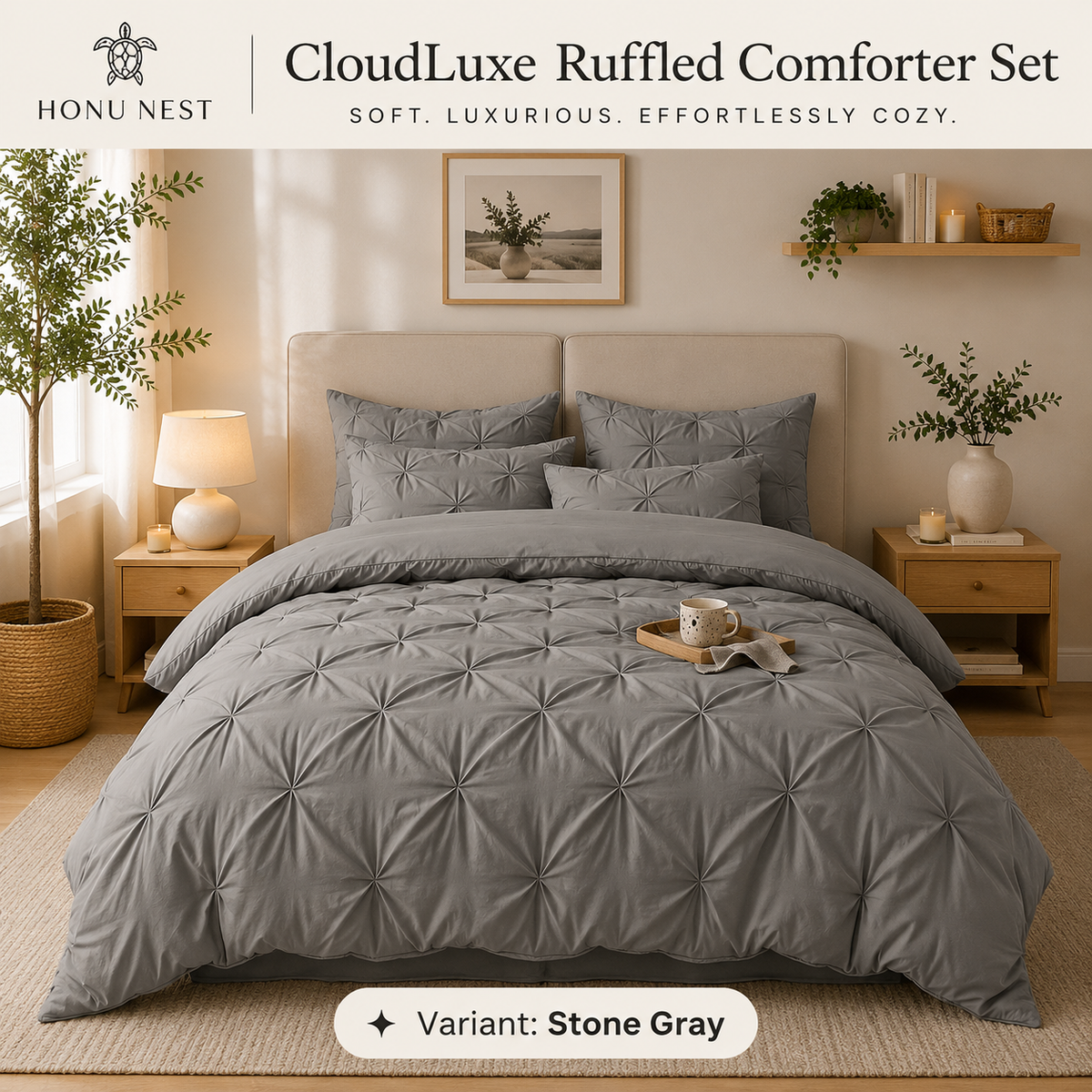 CloudLuxe Ruffled Comforter Set